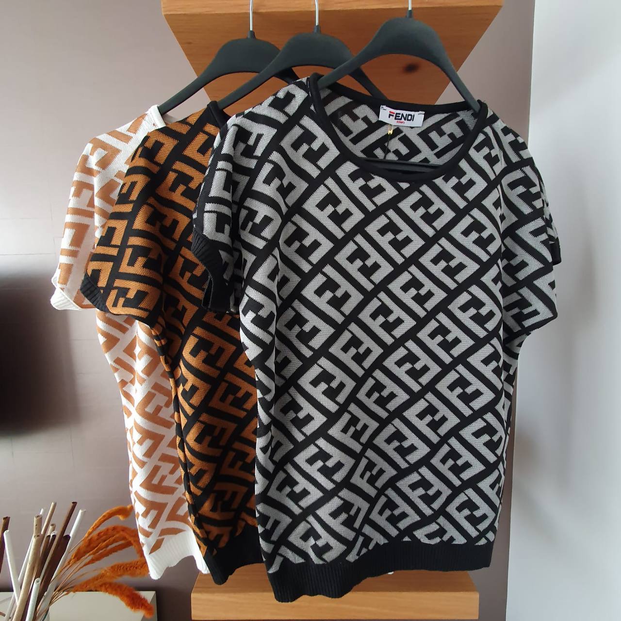 Fendi-FF-Logo-Pattern-Blouse-Bayan-Bluz (1)